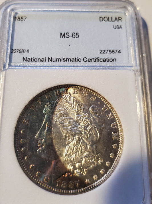 1887-P  Morgan Silver Dollar