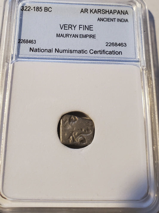322-185 BC Mauryan Empire ancient Silver coin