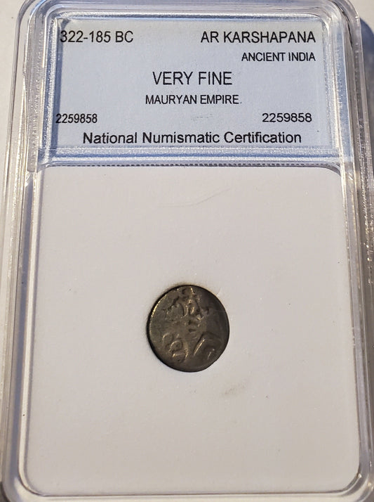 322-185 BC  Mauryan Empire Silver ancient coin